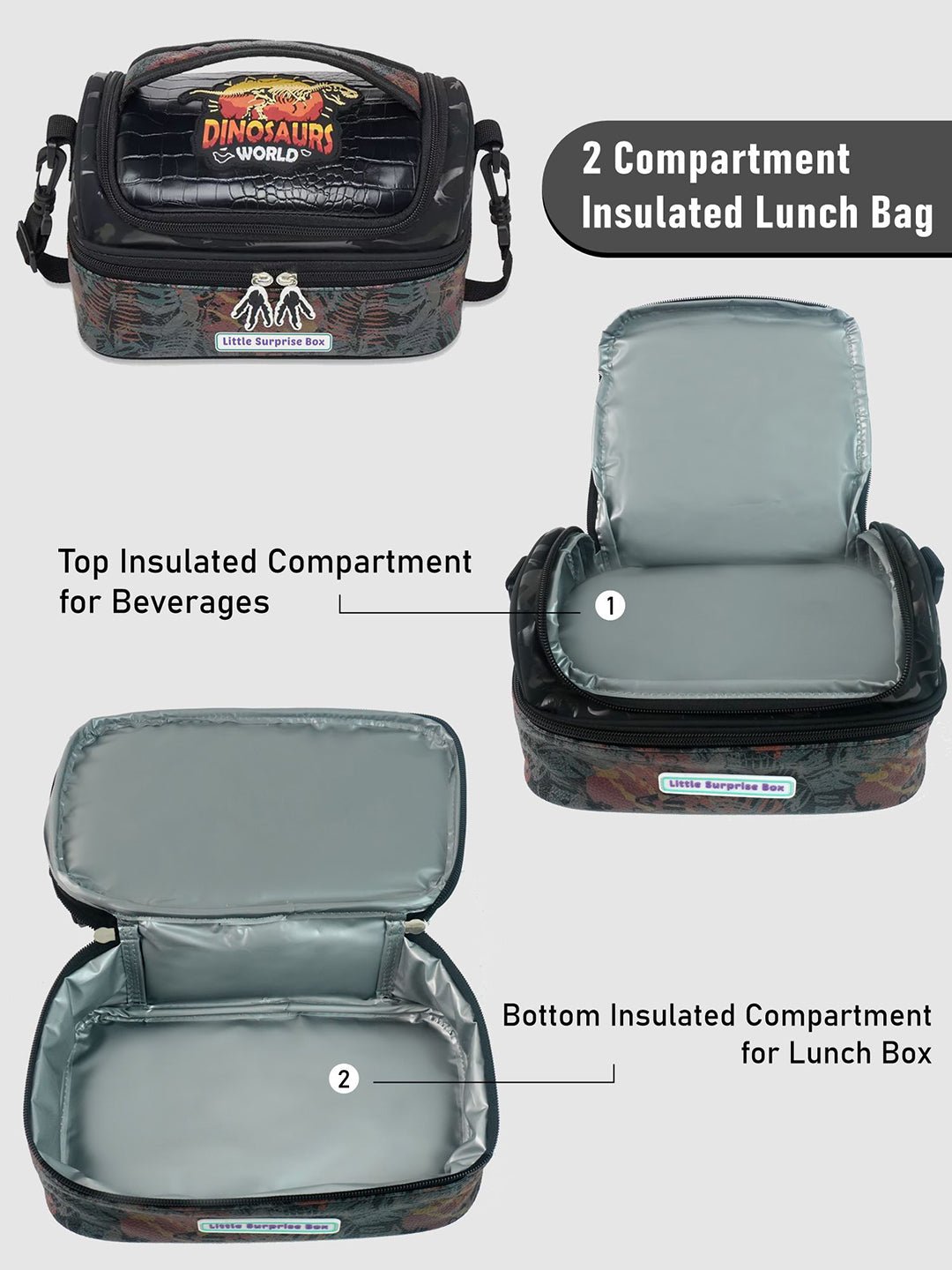 Little Surprise Box, Lunchbag for Kids, 5yrs - 10yrs - LSB - LBAG - JURASIC - ONLY