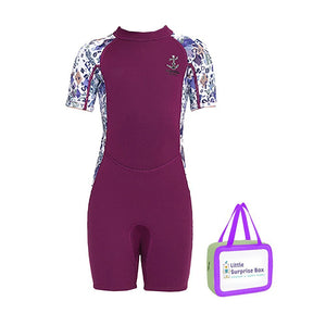 Little Surprise Box Maroon Anchor Print Swimwear for Kids - LSB-SW-MARNANCHR-S