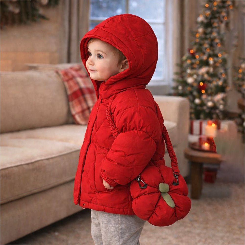 Little Surprise Box Maroon Puffer Quilted Hooded Winter Jacket for Kids - 4 - 5 Years Kids Sweater