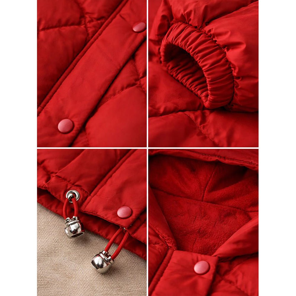 Little Surprise Box Maroon Puffer Quilted Hooded Winter Jacket for Kids - 4 - 5 Years Kids Sweater