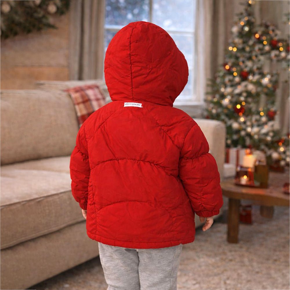 Little Surprise Box Maroon Puffer Quilted Hooded Winter Jacket for Kids - 4 - 5 Years Kids Sweater
