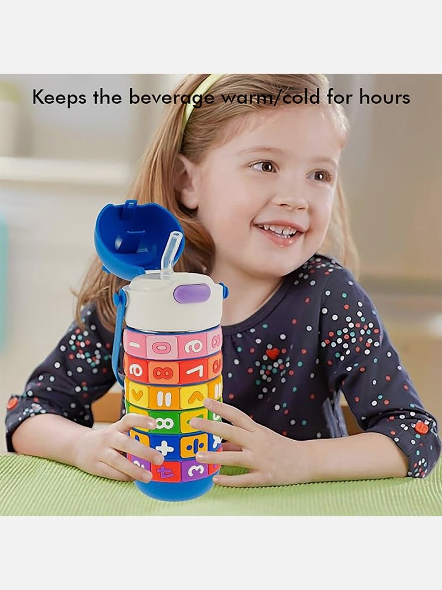 Little Surprise Box Math's Wizard Theme Stainless Steel Water Bottle For Kids - LSB-WB-BLUMATHS