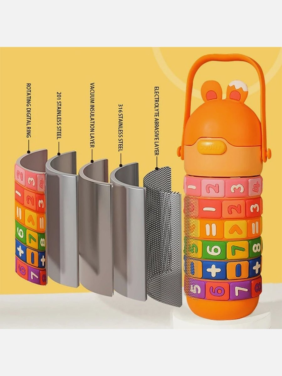 Little Surprise Box Math's Wizard Theme Stainless Steel Water Bottle For Kids - LSB-WB-ORNMATHS