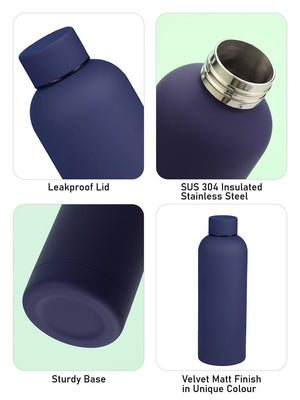 Little Surprise Box, Matt Finish Premium Stainless steel Bottle for Office, Gym and School, 1000ML - Purple