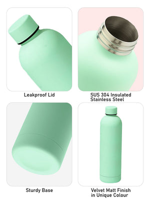 Little Surprise Box, Matt Finish Premium Stainless steel Bottle for Office, Gym and School, 1000ML - Mintgreen