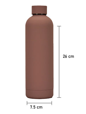 Little Surprise Box ,Matt Finish Premium Stainless steel Double Wall Bottle for Office, Gym and School, 750ML - Brown colour