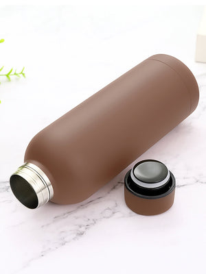 Little Surprise Box ,Matt Finish Premium Stainless steel Double Wall Bottle for Office, Gym and School, 750ML - Brown colour
