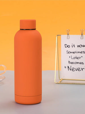 Little Surprise Box ,Matt Finish Premium Stainless steel Double Wall Bottle for Office, Gym and School, 750ML - Orange colour