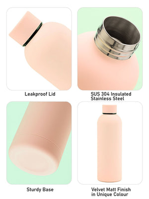 Little Surprise Box ,Matt Finish Premium Stainless steel Double Wall Bottle for Office, Gym and School, 750ML - Pink colour