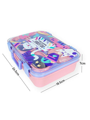 Little Surprise Box Meow Compact Tiffin Lunch Box for Kids - LSB - LB - PURPL - MEOW