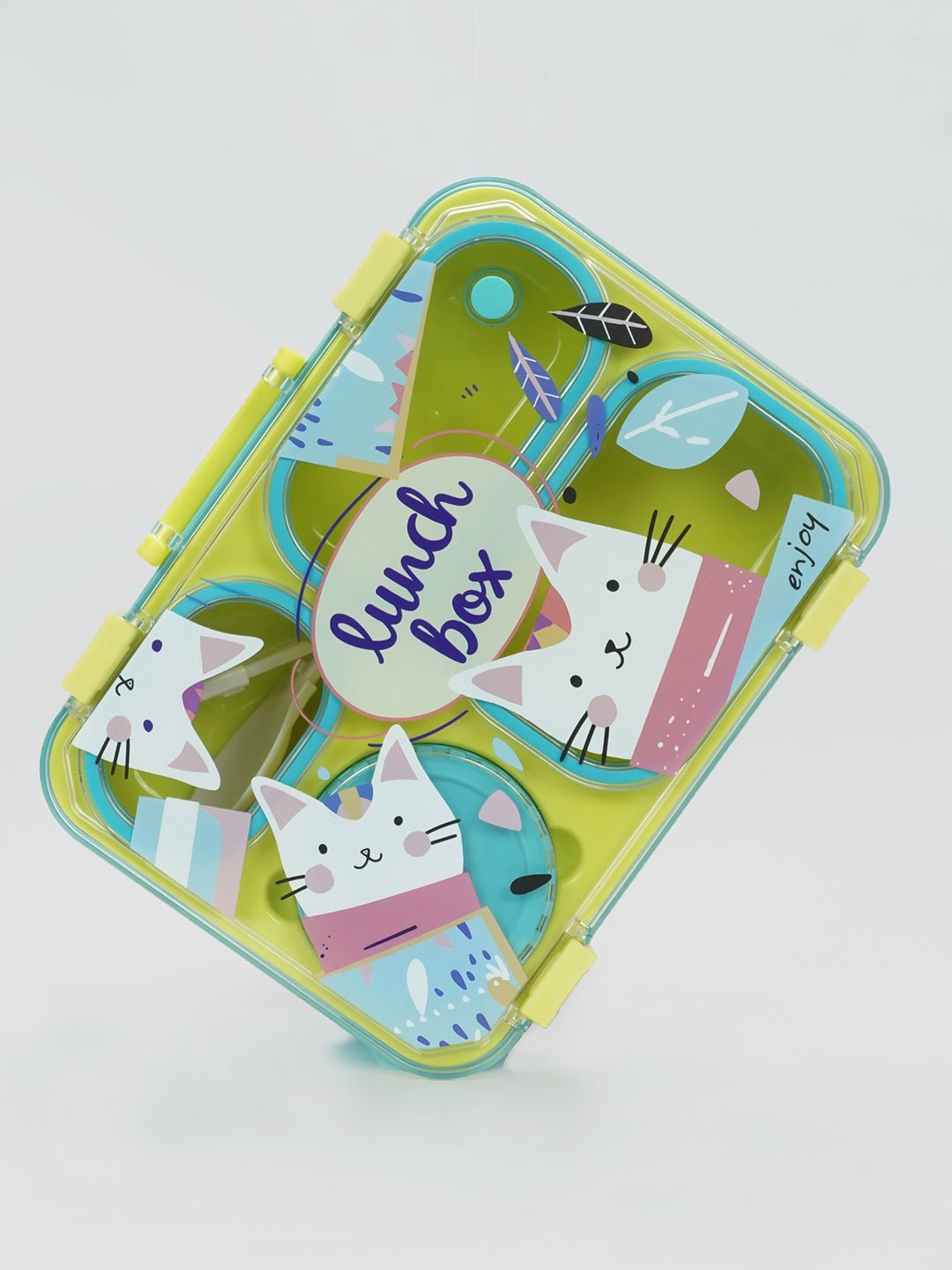 Little Surprise Box Meow Compact Tiffin Lunch Box for Kids - LSB - LB - FLURO - MEOW