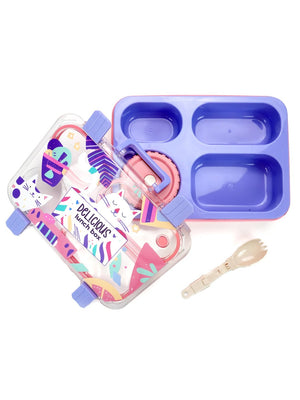 Little Surprise Box Meow Compact Tiffin Lunch Box for Kids - LSB - LB - PURPL - MEOW