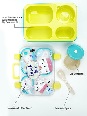 Little Surprise Box Meow Compact Tiffin Lunch Box for Kids - LSB - LB - FLURO - MEOW