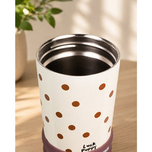 Little Surprise Box Meow & Polka Stainless Steel Tumbler Water Bottle - Brown Water Bottle