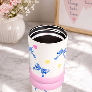Little Surprise Box Meow & Polka Stainless Steel Tumbler Water Bottle - Purple Water Bottle