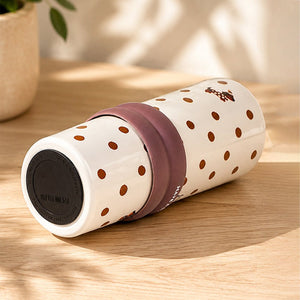 Little Surprise Box Meow & Polka Stainless Steel Tumbler Water Bottle - Brown Water Bottle