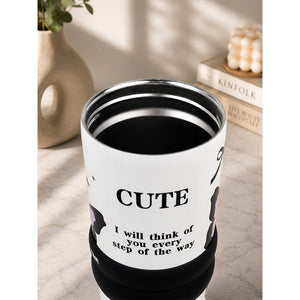 Little Surprise Box Meow & Polka Stainless Steel Tumbler Water Bottle | The Mom Store - Black Water Bottle