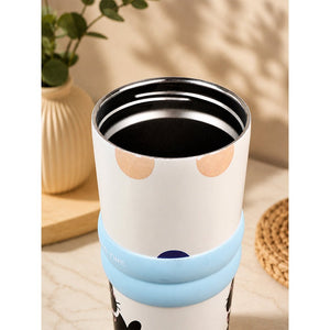 Little Surprise Box Meow & Polka Stainless Steel Tumbler Water Bottle | The Mom Store - Yellow Water Bottle