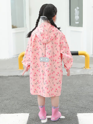 Little Surprise Box, Merry Cherry theme Knee length Raincoat for Kids - LSB - RC - MERYCHERRY - S
