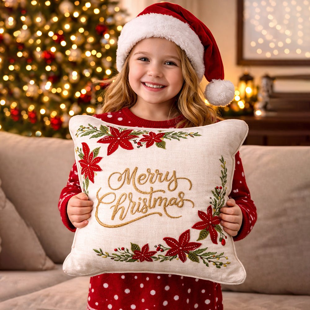 Little Surprise Box, Merry Christmas Big size Beaded Christmas Pillow - Throw Pillow