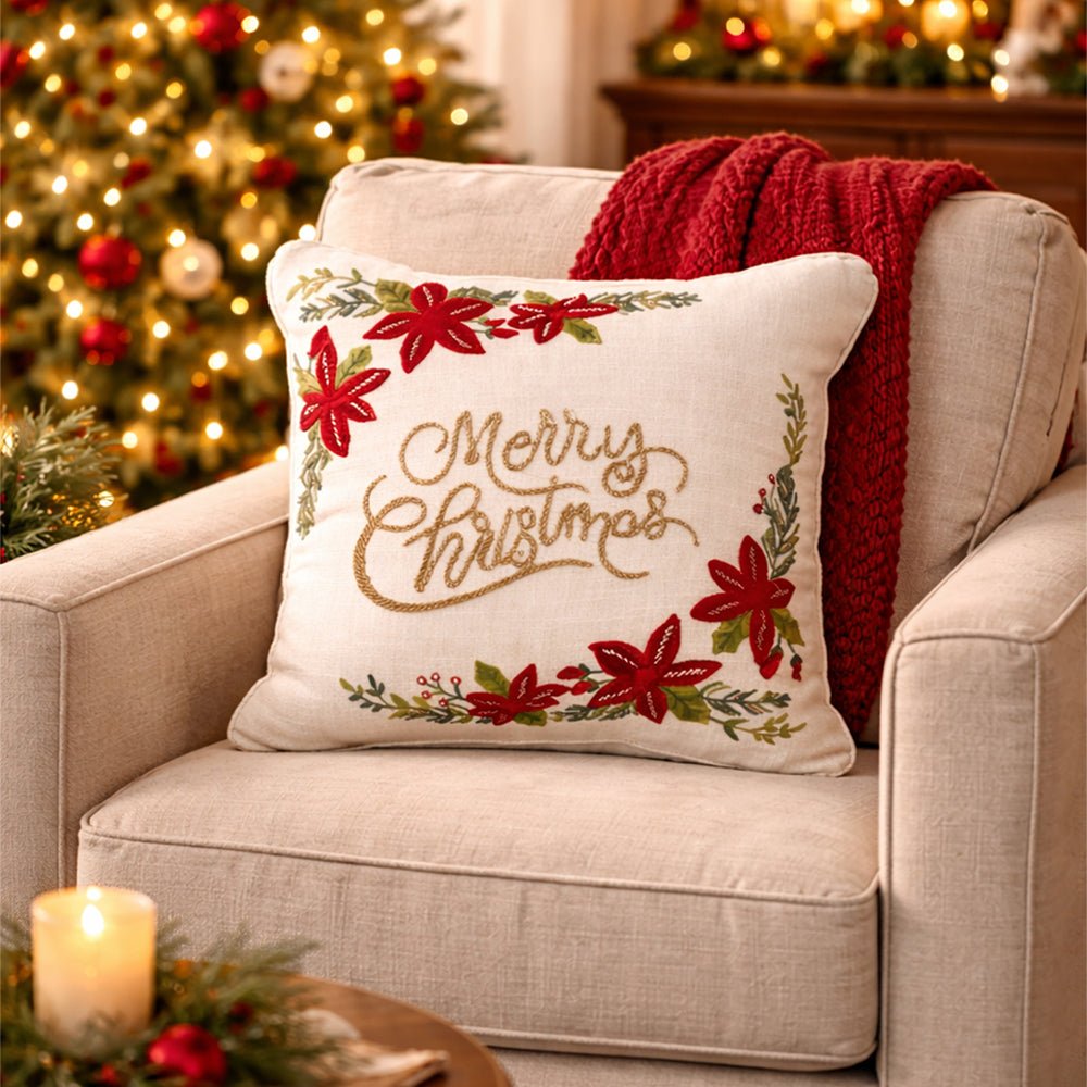 Little Surprise Box, Merry Christmas Big size Beaded Christmas Pillow - Throw Pillow