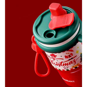 Little Surprise Box Merry Christmas Stainless Steel Water and Coffee Tumbler for Kids and Adults, 600ml with a free cleaning brush - XMAS BOTTLES