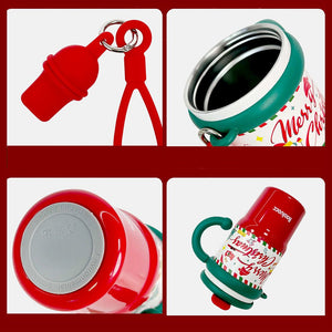 Little Surprise Box Merry Christmas Stainless Steel Water and Coffee Tumbler for Kids and Adults, 600ml with a free cleaning brush - XMAS BOTTLES