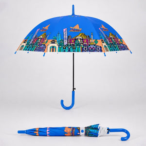 Little Surprise Box Mexico Print Umbrella | The Mom Store - Blue Umbrella