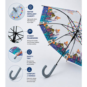 Little Surprise Box Mexico Print Umbrella | The Mom Store - Grey Umbrella