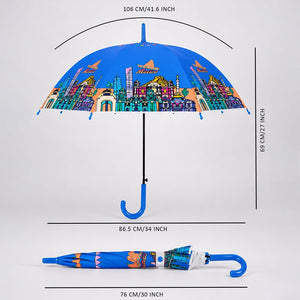 Little Surprise Box Mexico Print Umbrella | The Mom Store - Blue Umbrella