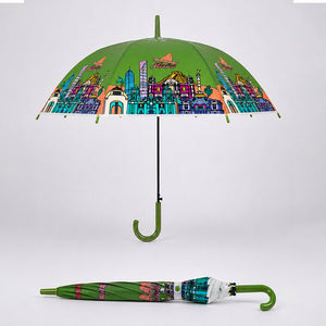 Little Surprise Box Mexico Print Umbrella | The Mom Store - Green Umbrella