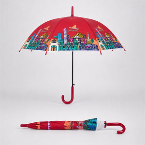 Little Surprise Box Mexico Print Umbrella | The Mom Store - Maroon Umbrella