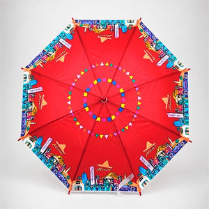 Little Surprise Box Mexico Print Umbrella | The Mom Store - Maroon Umbrella