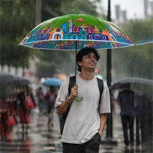Little Surprise Box Mexico Print Umbrella | The Mom Store - Green Umbrella