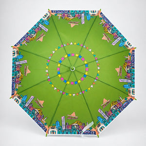 Little Surprise Box Mexico Print Umbrella | The Mom Store - Green Umbrella