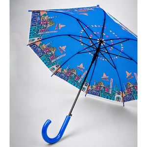 Little Surprise Box Mexico Print Umbrella | The Mom Store - Blue Umbrella