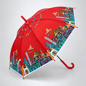 Little Surprise Box Mexico Print Umbrella | The Mom Store - Maroon Umbrella