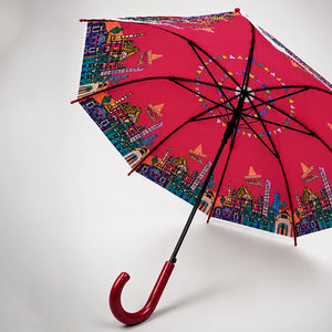 Little Surprise Box Mexico Print Umbrella | The Mom Store - Maroon Umbrella
