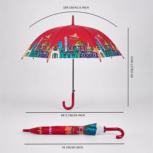Little Surprise Box Mexico Print Umbrella | The Mom Store - Maroon Umbrella