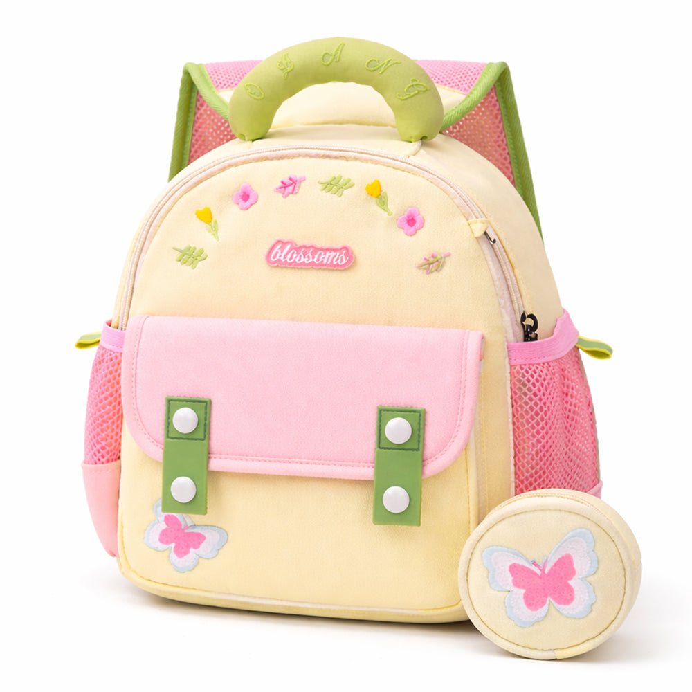Little Surprise Box Mini Green & Pink Butterfly toddlers Backpack for nursery school and travel - Baby Bags