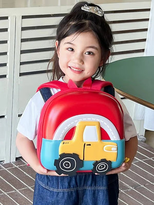 Little Surprise Box, Mini Size Car Nursery and Early School Backpack for Pre Toddlers - LSB - BG - WHELREDCAR
