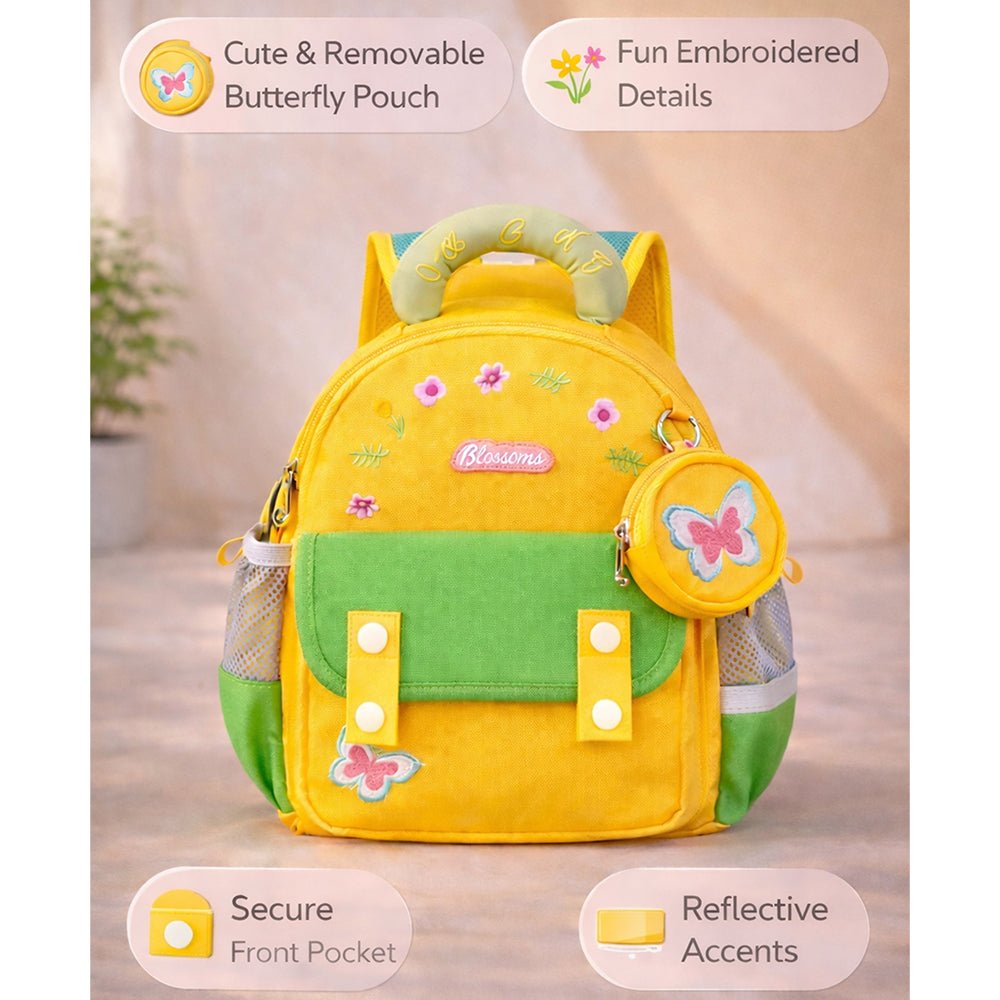 Little Surprise Box Mini Yellow & Green Butterfly toddlers Backpack for nursery school and travel - Baby Bags
