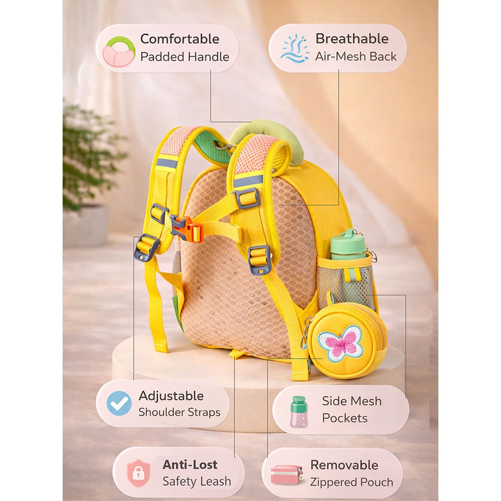 Little Surprise Box Mini Yellow & Green Butterfly toddlers Backpack for nursery school and travel - Baby Bags
