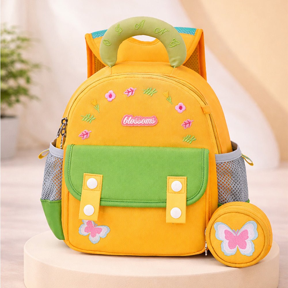 Little Surprise Box Mini Yellow & Green Butterfly toddlers Backpack for nursery school and travel - Baby Bags