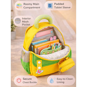 Little Surprise Box Mini Yellow & Green Butterfly toddlers Backpack for nursery school and travel - Baby Bags