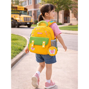 Little Surprise Box Mini Yellow & Green Butterfly toddlers Backpack for nursery school and travel - Baby Bags