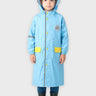 Little Surprise Box, Minimal Blue & Yellow Pocket knee length raincoat for Kids & Teens - LSB - RC - MINMAL - BLU - LK - S