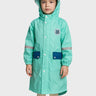 Little Surprise Box, Minimal Mint & Blue Pocket knee length raincoat for Kids & Teens - LSB - RC - MINMAL - MINT - LK - M