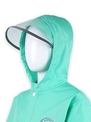 Little Surprise Box, Minimal Mint & Blue Pocket knee length raincoat for Kids & Teens - LSB - RC - MINMAL - MINT - LK - M