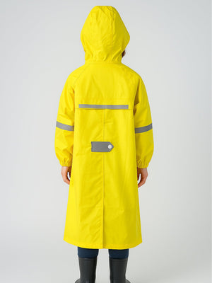 Little Surprise Box, Minimal Yellow & Grey Pocket knee length raincoat for Kids & Teens - LSB - RC - MINMAL - YELW - LK - L